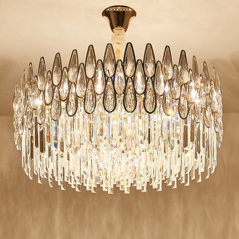 2023 new light luxury crystal chandelier post-modern living room dining room round creative atmosphere warm bedroom main lamp