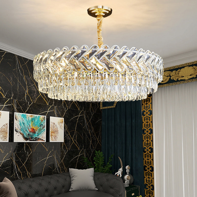 Crystal chandelier living room dining room bedroom main light luxury duplex villa modern atmosphere American style 2023 new
