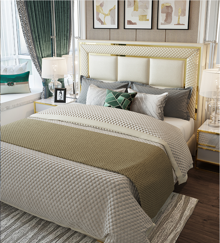 American style soft bag leather art bedside back board Hotel hotel light luxury simple leather art bedside board