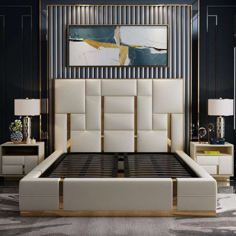 Hong Kong-style luxury ins leather bed Simple Italian soft bed American modern storage meter double master wedding bed