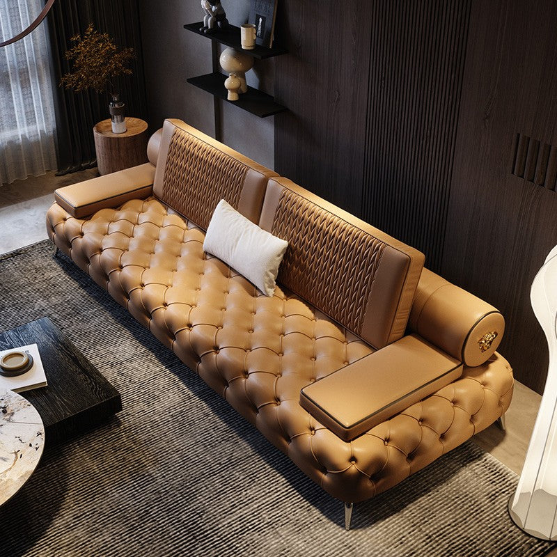 Specialisere samlet set Lænestol Minimalist master Italian light luxury leather sofa top layer cowhide –  Decobuys