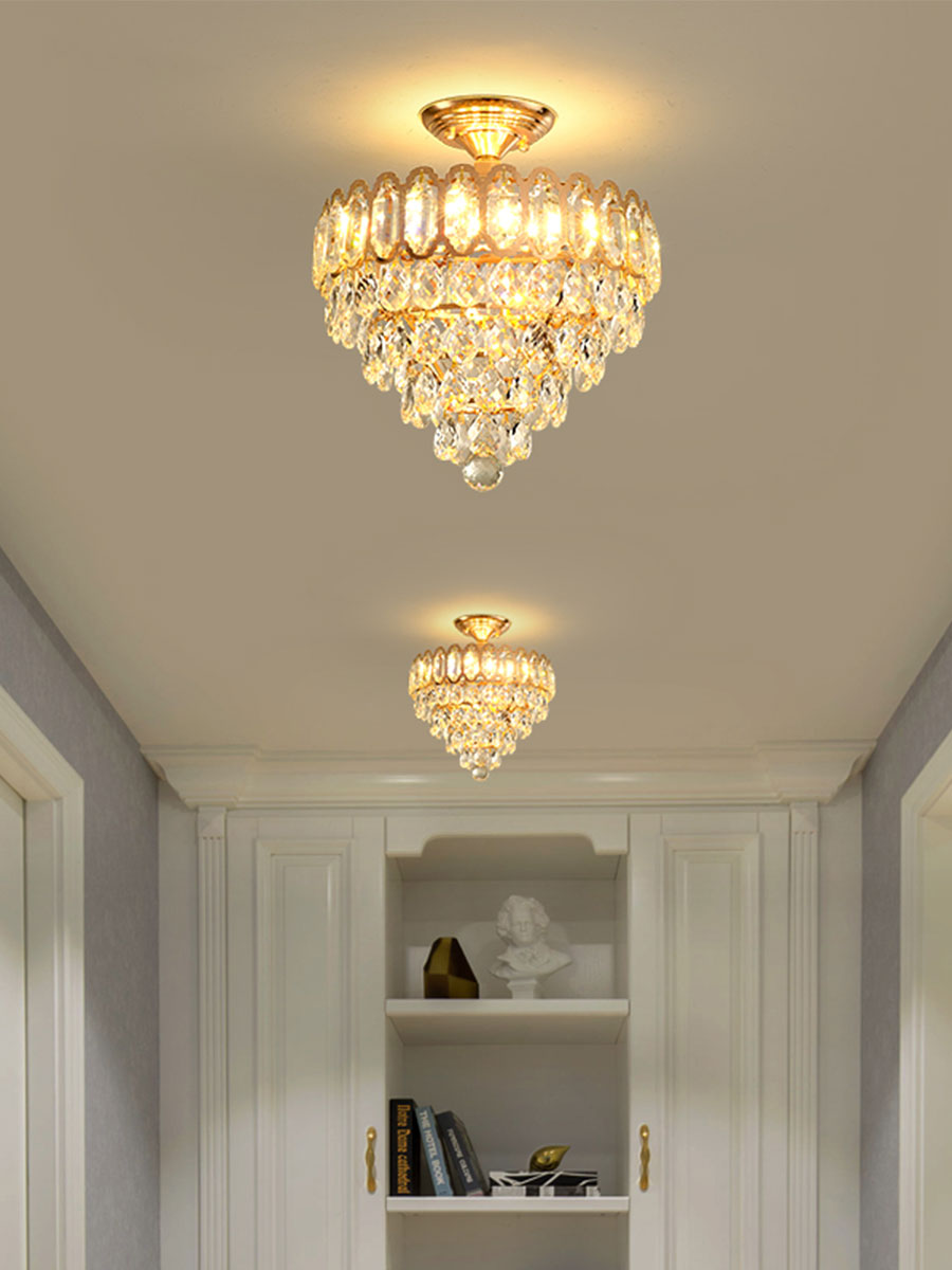 American-style aisle chandelier LED personality bedroom cloakroom light luxury European-style balcony porch ceiling ceiling lamps