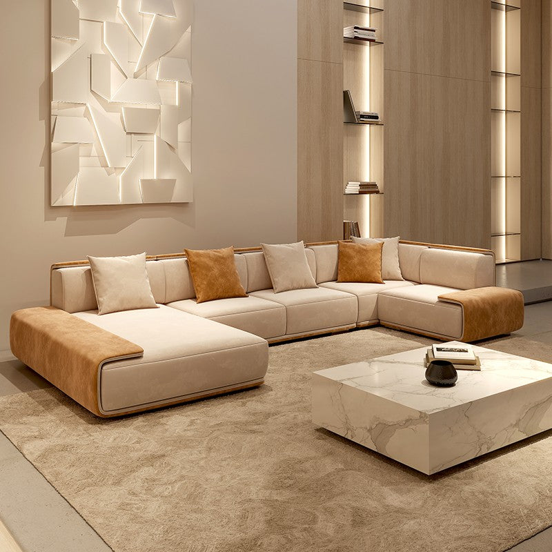 Italian style light luxury technology fabric sofa combination simple modern large-sized living room furniture