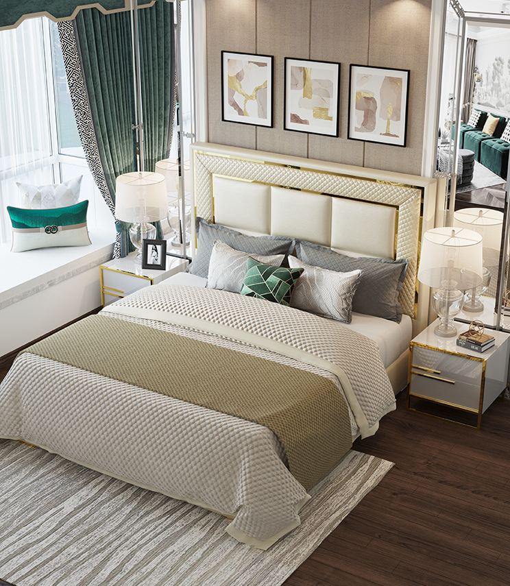 American style soft bag leather art bedside back board Hotel hotel light luxury simple leather art bedside board