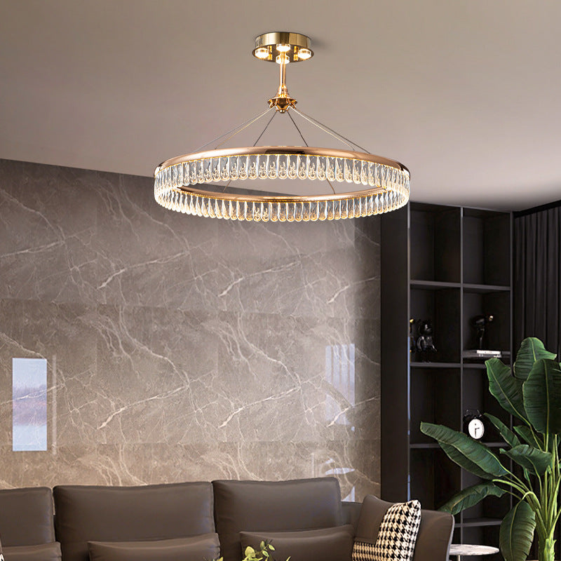 Crystal chandelier light luxury living room lamp modern minimalist dining room bedroom lamp combination whole house package 2023 new year