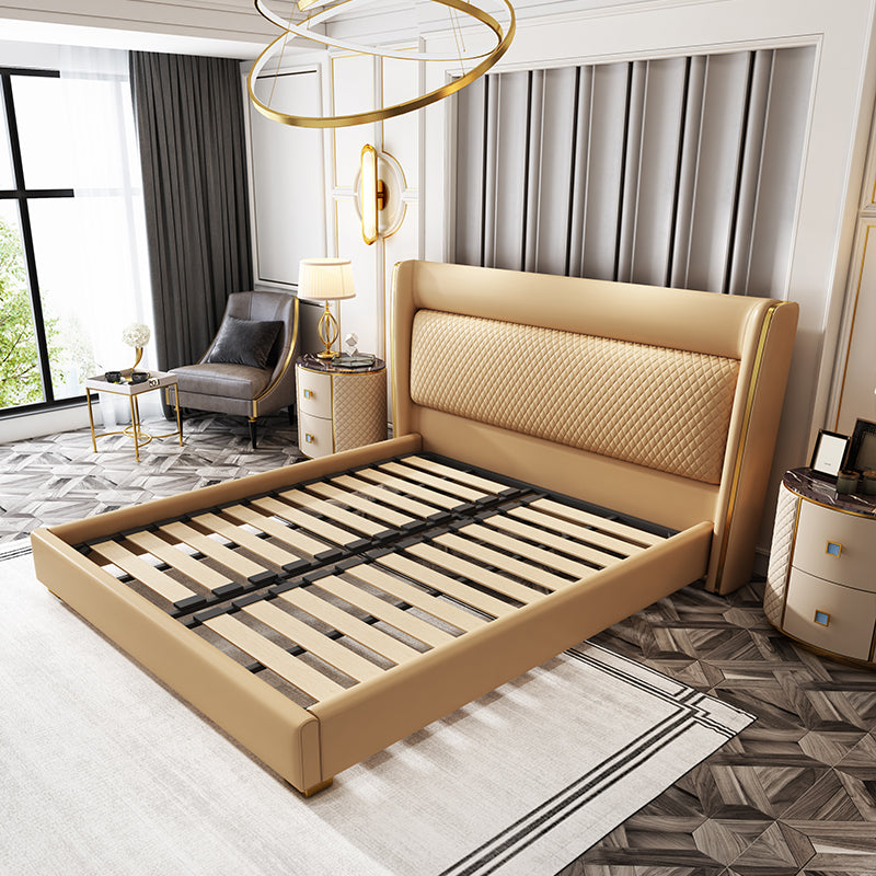 Customized luxury leather bed double king bed 1.8m Italian modern simple solid wood soft bag storage bed master bedroom wedding bed