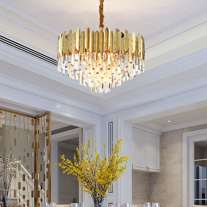 European-style net red light luxury living room crystal chandelier dining room bedroom lamp villa circular atmospheric project post-modern simplicity
