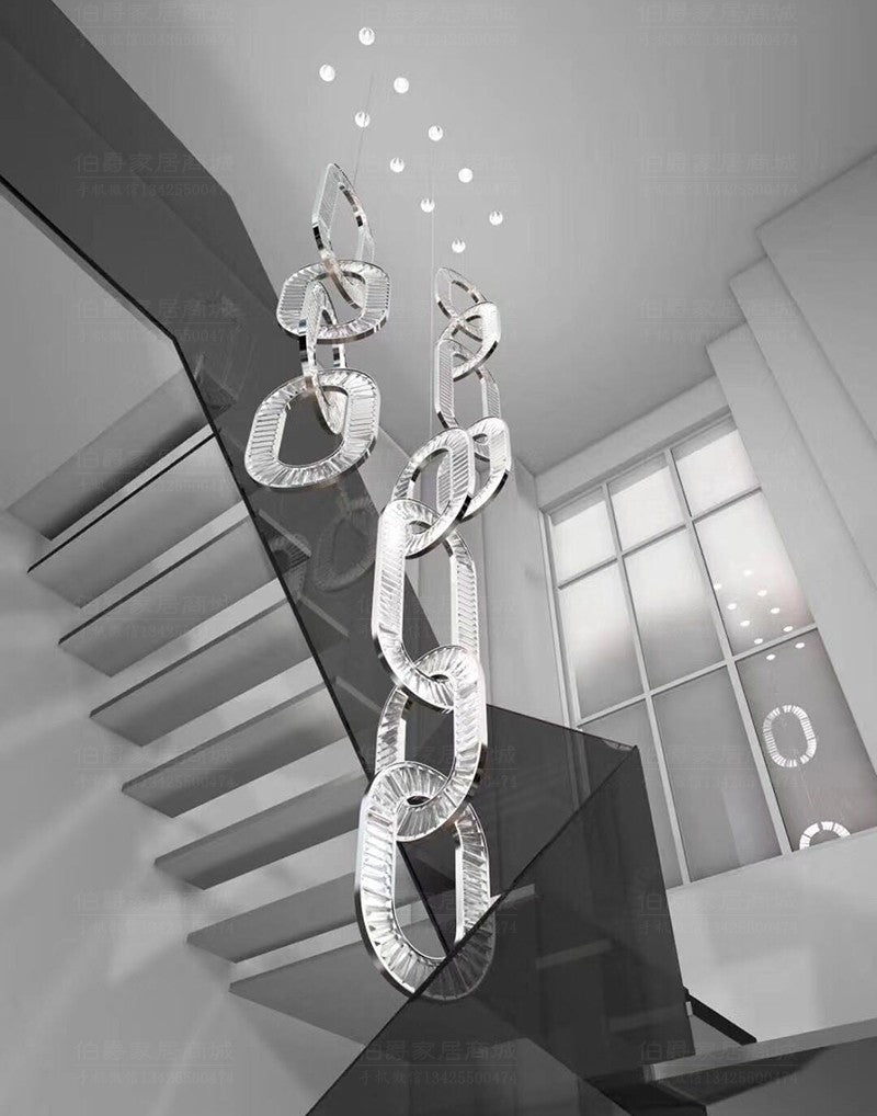 Crystal chandelier Hotel living room bedroom dining room lamp Conference room long chandelier Villa staircase chandelier