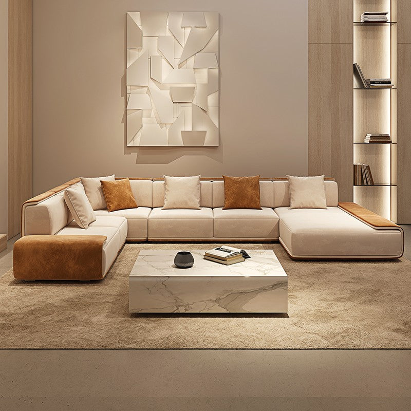 Italian style light luxury technology fabric sofa combination simple modern large-sized living room furniture