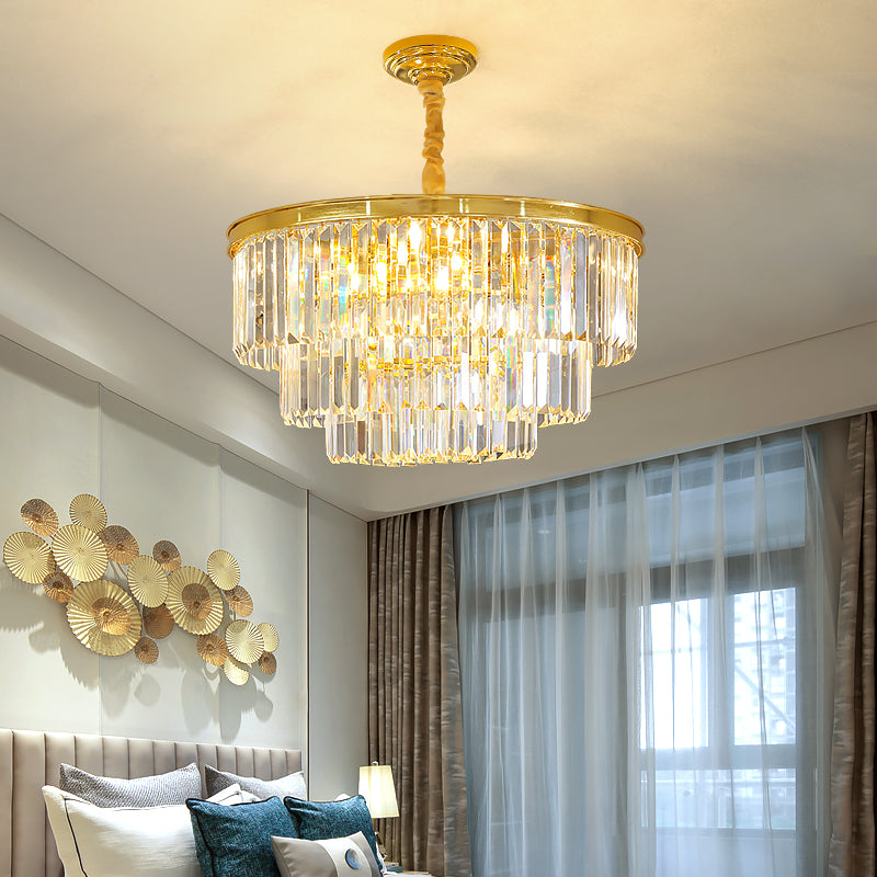 Post-modern light luxury living room lamp bedroom master bedroom designer glass chandelier American atmospheric artistic creative restaurant lamp