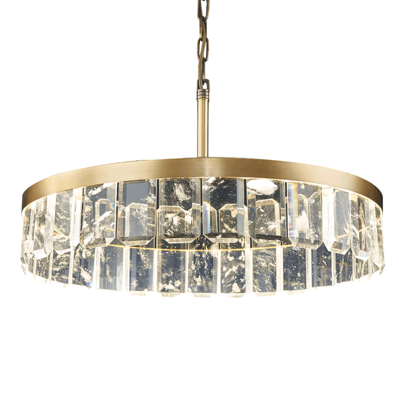 Round crystal lamps and lanterns living room chandelier 2023 new modern simple atmosphere American lamp light luxury main lamp