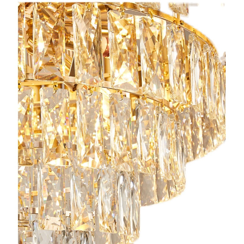 Light luxury crystal chandelier golden oval restaurant bar lamp bedroom luxury simple atmosphere living room lamp black