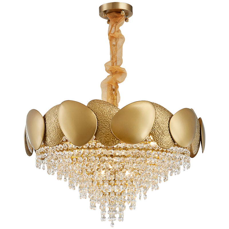 Light luxury crystal chandelier golden oval restaurant bar lamp bedroom luxury simple atmosphere living room lamp