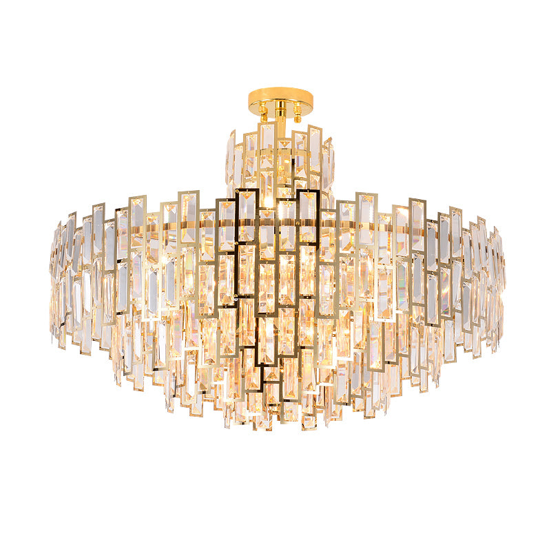 Living room chandelier light luxury crystal modern atmospheric villa chandelier high-end American dining table 2023 new hall main light