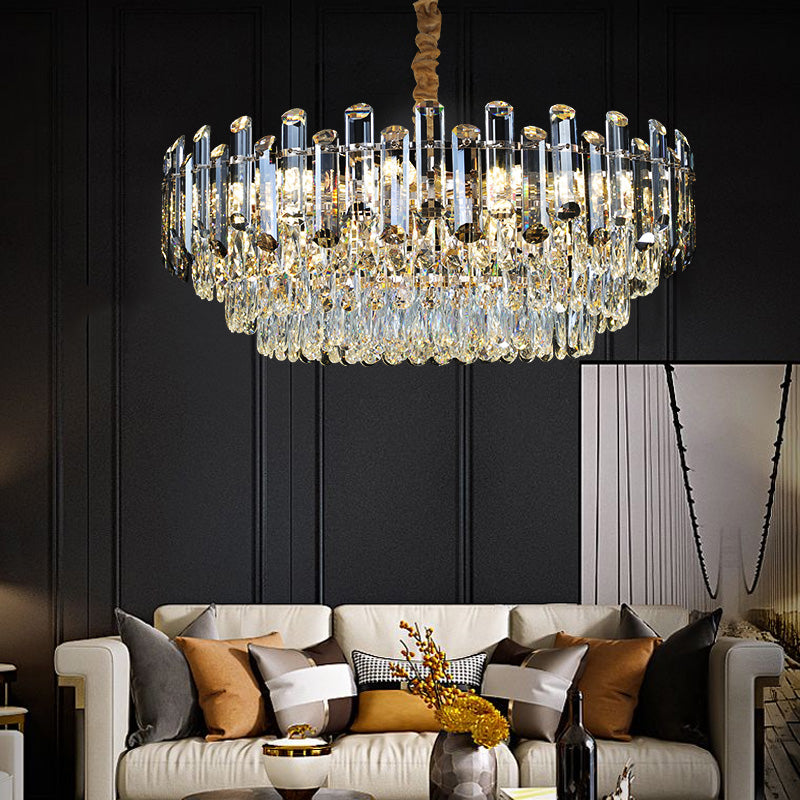 Light luxury crystal chandelier living room lamp post-modern Internet celebrity restaurant bedroom lamp high-end atmosphere duplex building villa lamps