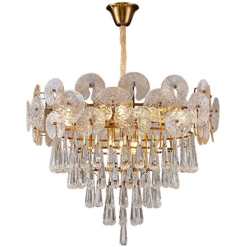 All copper crystal chandelier post-modern luxury modern minimalist dining room bedroom lamps hall lighting light luxury living room lamp