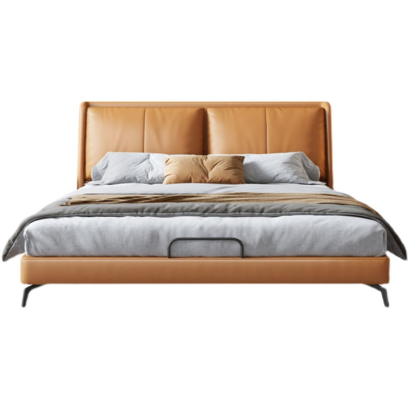 Italian leather bed leather bed double bed 1.8m minimalist 1.5m light luxury leather bed modern simple soft bed