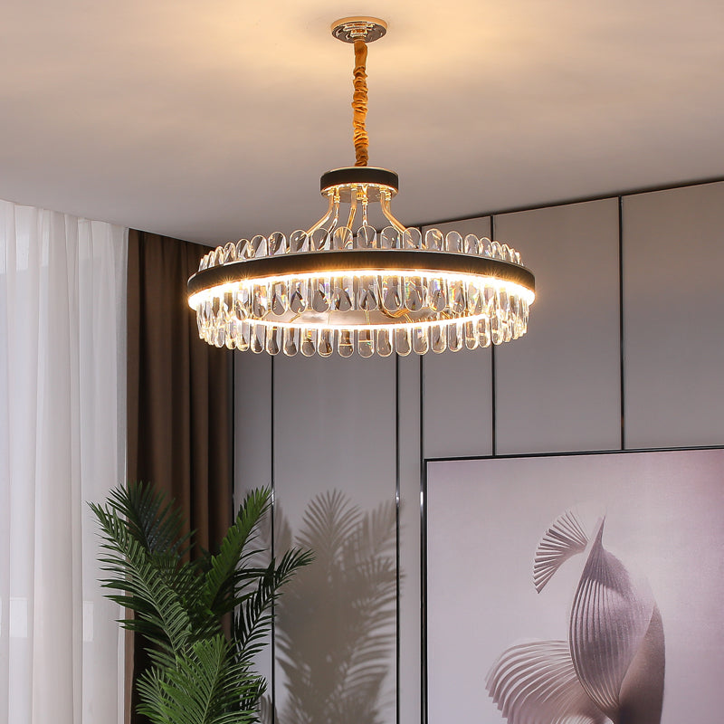 Lamp package combination light luxury living room lamp crystal chandelier atmosphere master bedroom modern simplicity 2023 new whole house