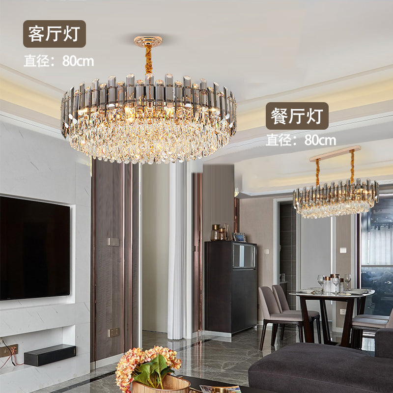 Light luxury chandelier living room lamp dining room bedroom villa simple atmospheric model room net red new post-modern crystal lamp
