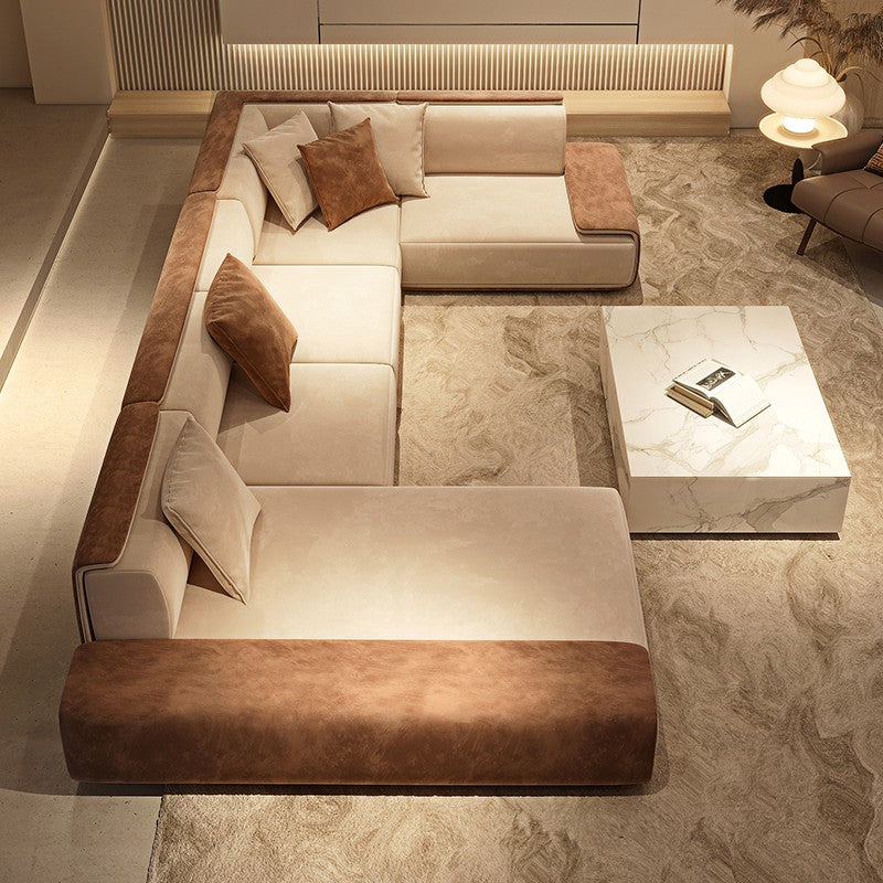 Italian style light luxury technology fabric sofa combination simple modern large-sized living room furniture