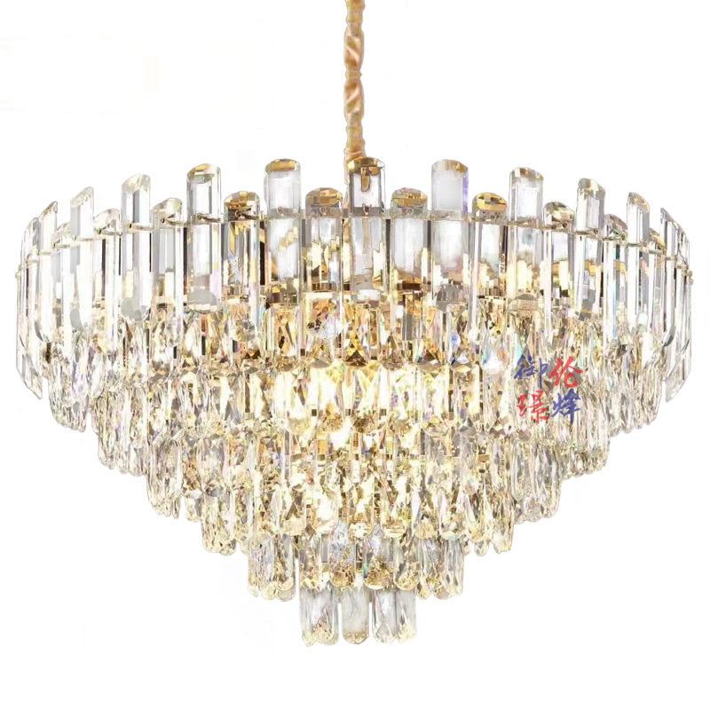 Light luxury chandelier crystal post-modern living room lamp multi-layer atmosphere restaurant bedroom new hall soot whole house lamps
