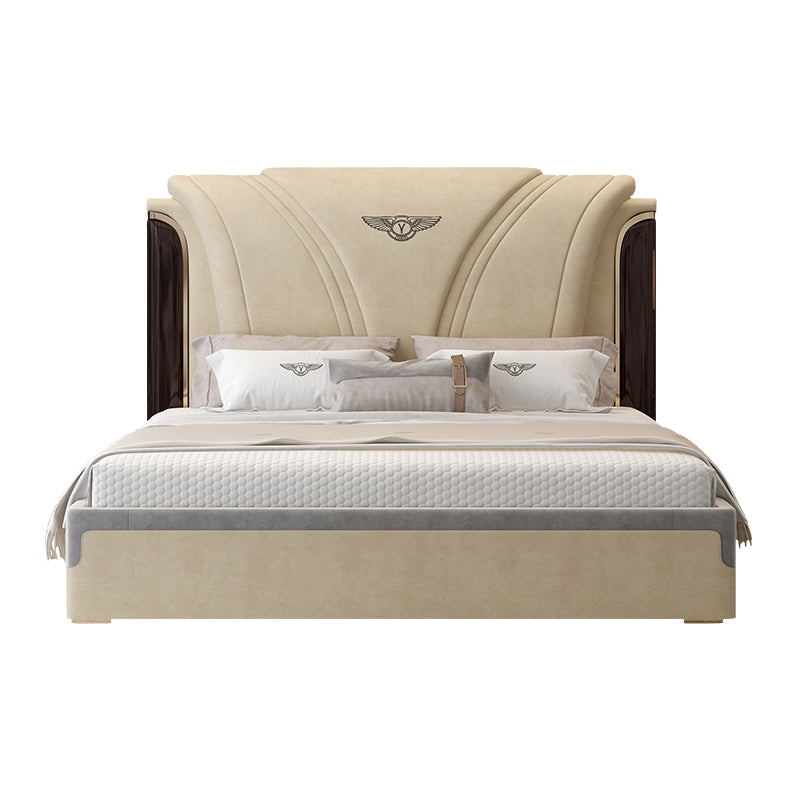 Italian light luxury fabric bed high-end grand master wedding bed double fabric bed high back