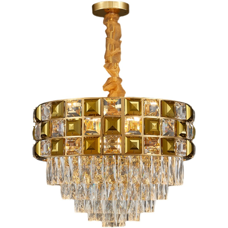 Light luxury crystal chandelier living room lamp Nordic modern minimalist atmosphere master bedroom package combination lamps