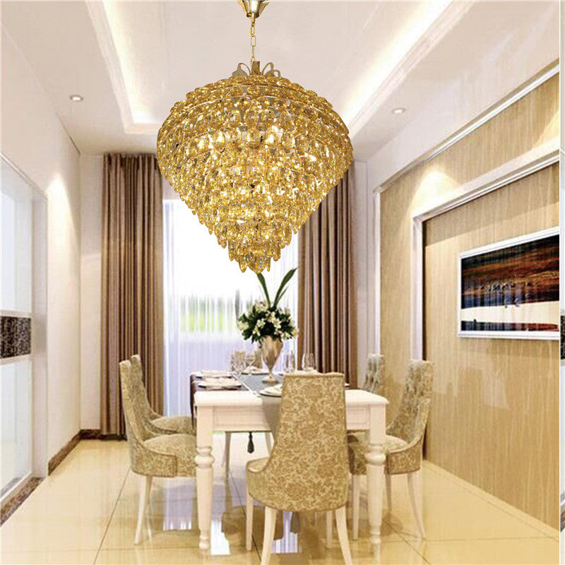 Hong Kong-style light luxury crystal living room chandelier post-modern minimalist atmosphere master bedroom dining room lamps and lanterns whole house package combination