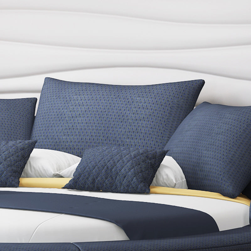 New fabric round bed double bed Nordic luxury princess soft bed Removable and washable fabric round bed