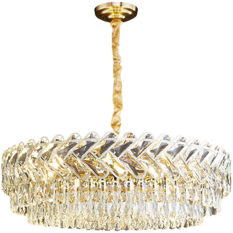 Crystal chandelier living room dining room bedroom main light luxury duplex villa modern atmosphere American style 2023 new