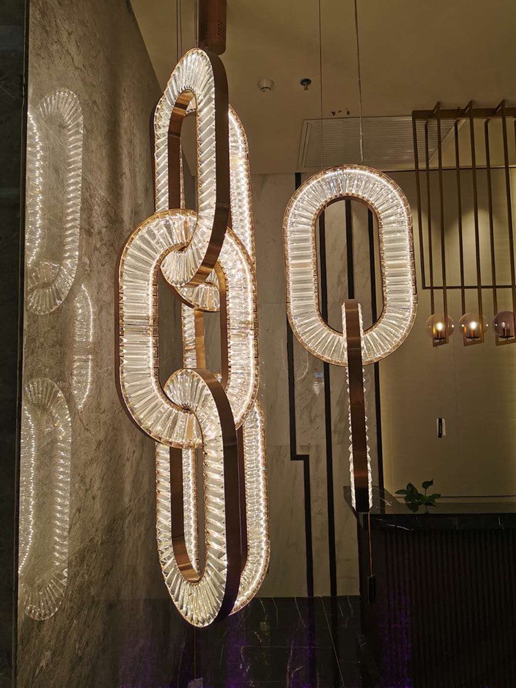 Crystal chandelier Hotel living room bedroom dining room lamp Conference room long chandelier Villa staircase chandelier