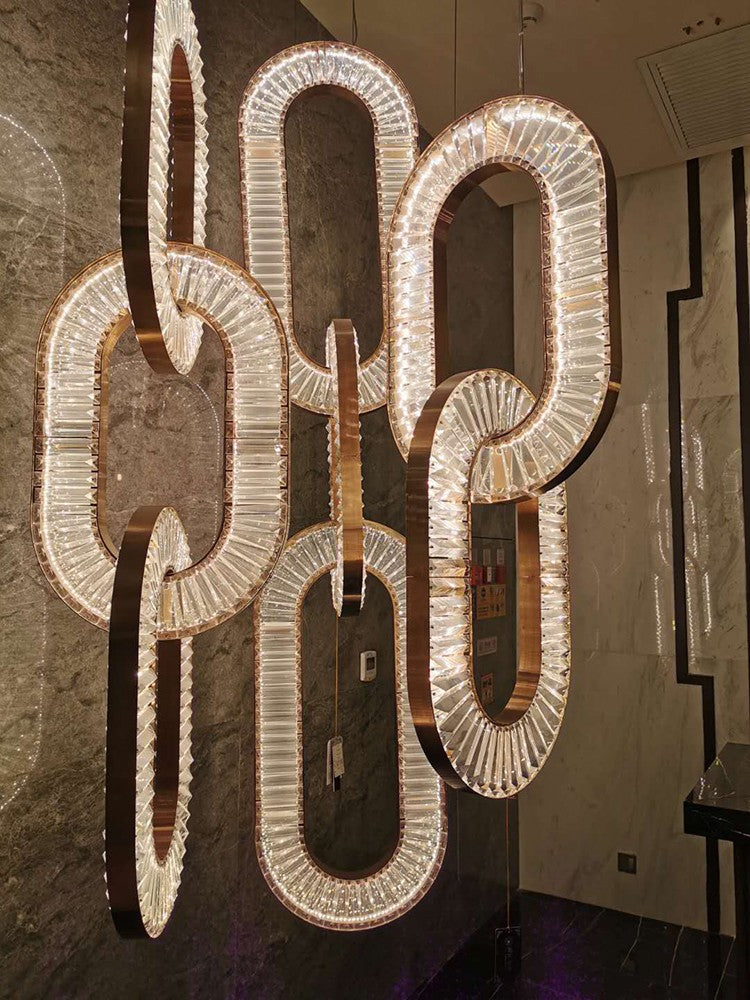 Crystal chandelier Hotel living room bedroom dining room lamp Conference room long chandelier Villa staircase chandelier