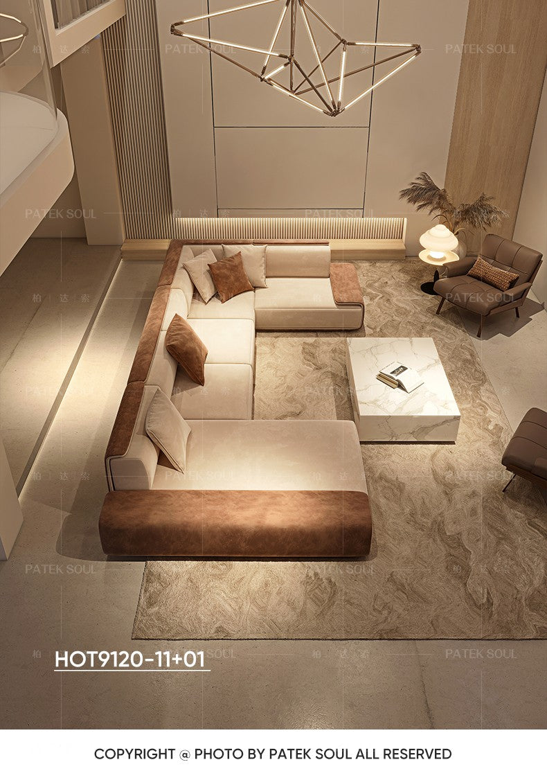 Italian style light luxury technology fabric sofa combination simple modern large-sized living room furniture