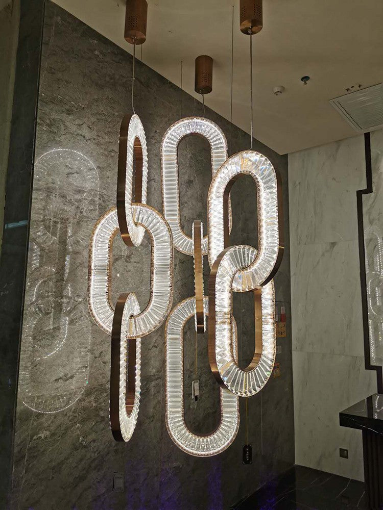 Crystal chandelier Hotel living room bedroom dining room lamp Conference room long chandelier Villa staircase chandelier