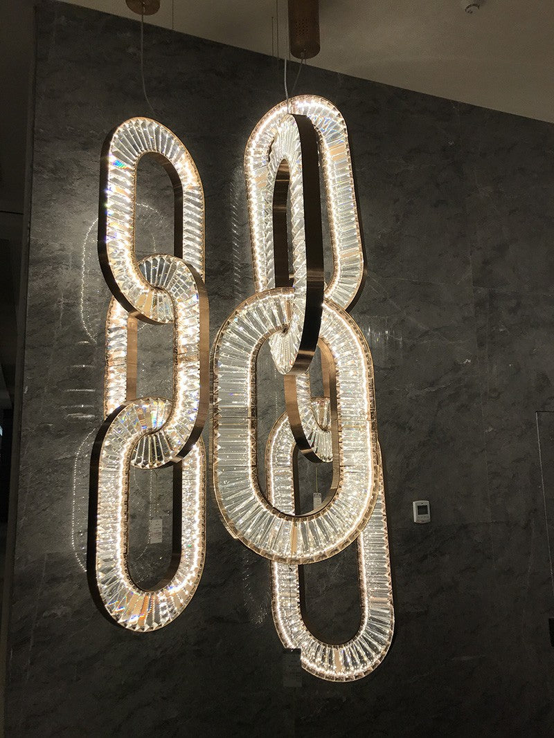 Crystal chandelier Hotel living room bedroom dining room lamp Conference room long chandelier Villa staircase chandelier