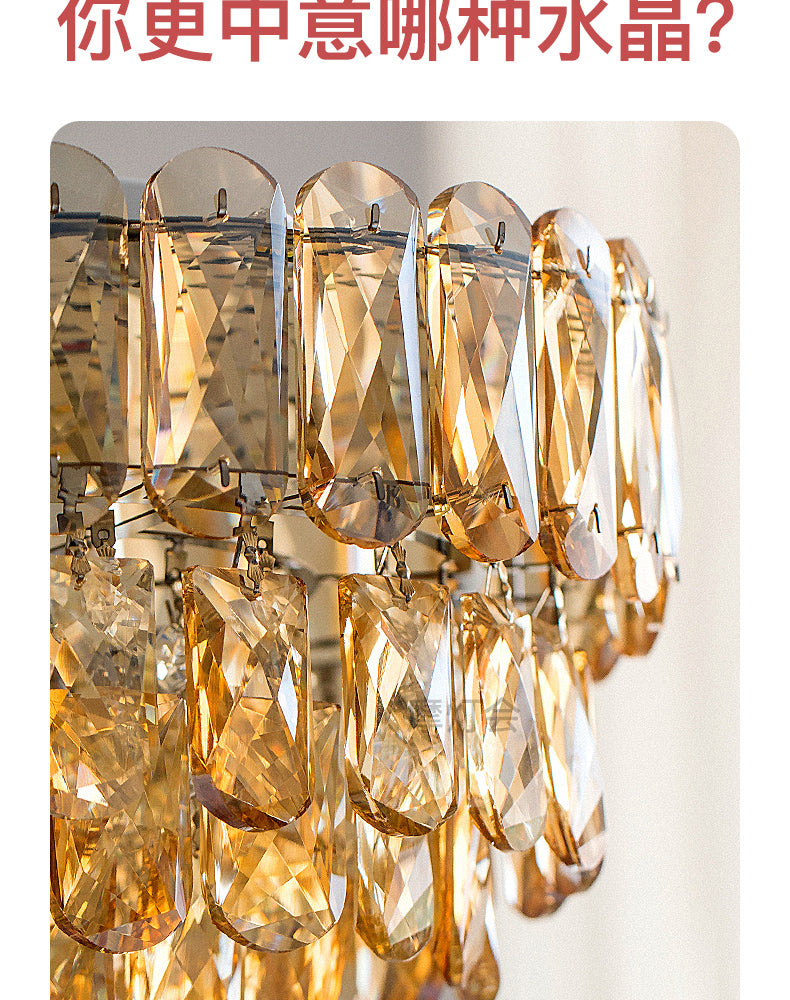 Small crystal chandelier bedroom bedside light luxury room post-modern