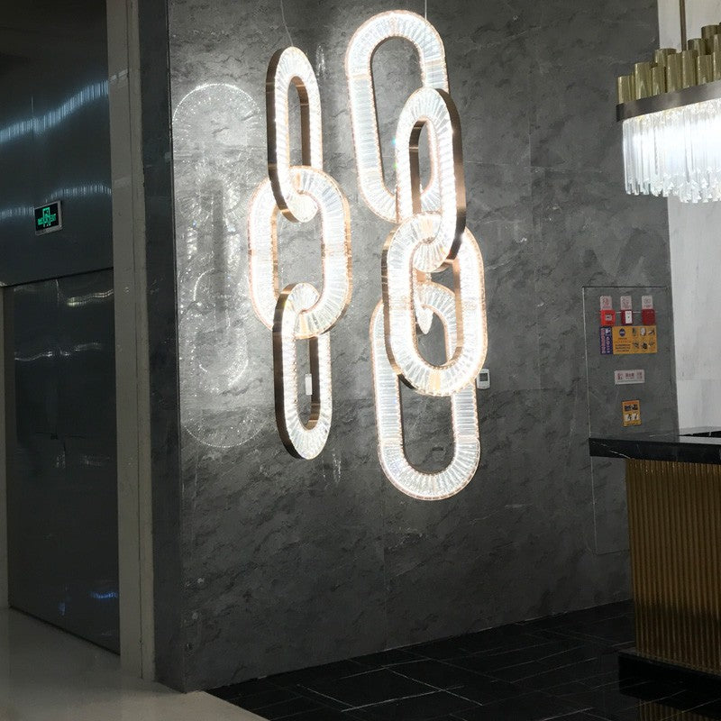 Crystal chandelier Hotel living room bedroom dining room lamp Conference room long chandelier Villa staircase chandelier