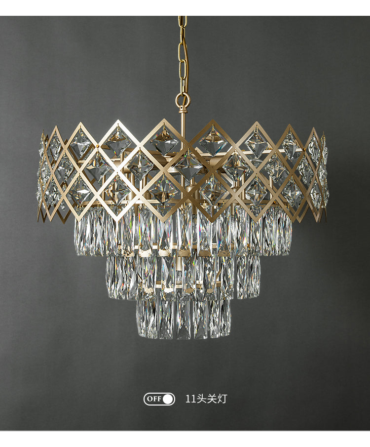 Italian light luxury post-modern metal glass chandelier high-end living room dining room bedroom study