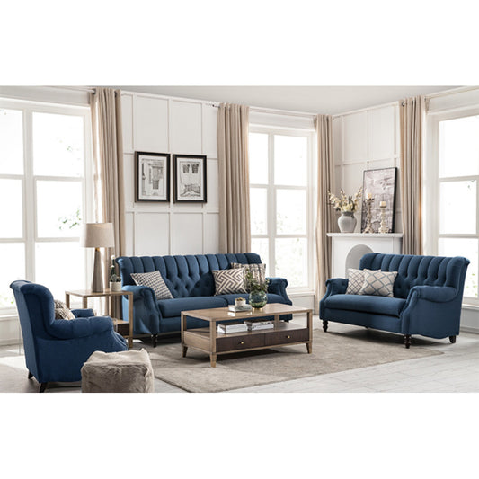 3-Pieces  Modern Style Sofa Set, Indigo Linen