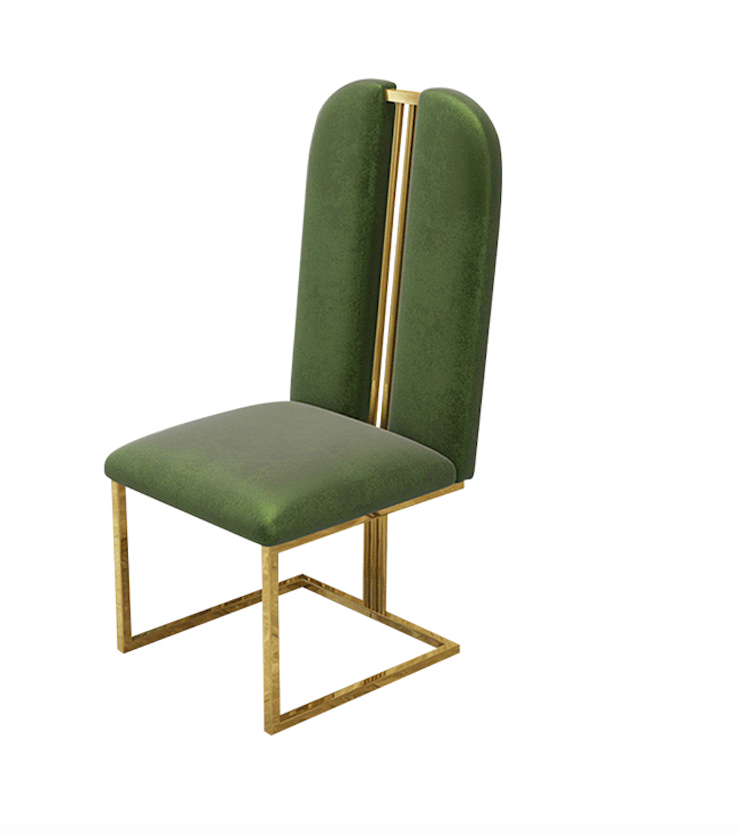 Contemporary Design Rectangle Large Dining Table in Gold with Black Faux Marble Top