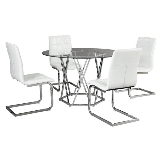 5-Piece Dining Room Set, Chrome Finish