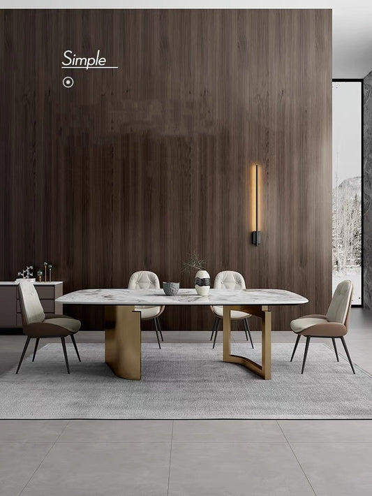 Contemporary Luxury design Versacee Marble Dining Table Rectangular Table
