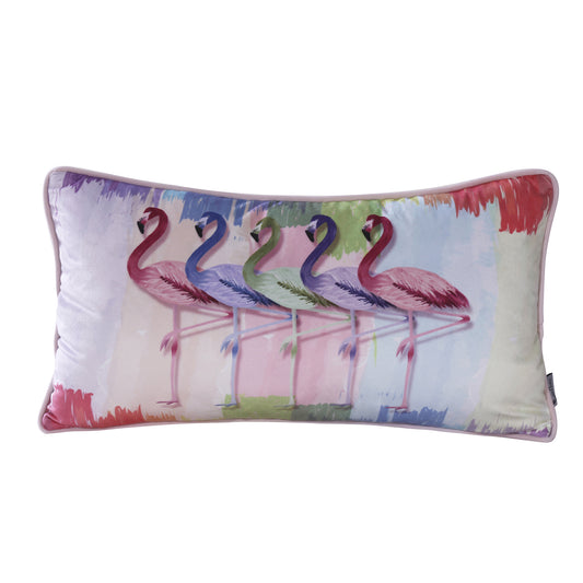 Flamingos Love Birds Rectangle Accent Pillow Lumbar Cushion