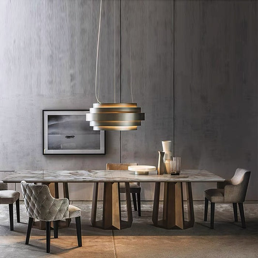 Contemporary Italy design stone top with stainless steel base dining table