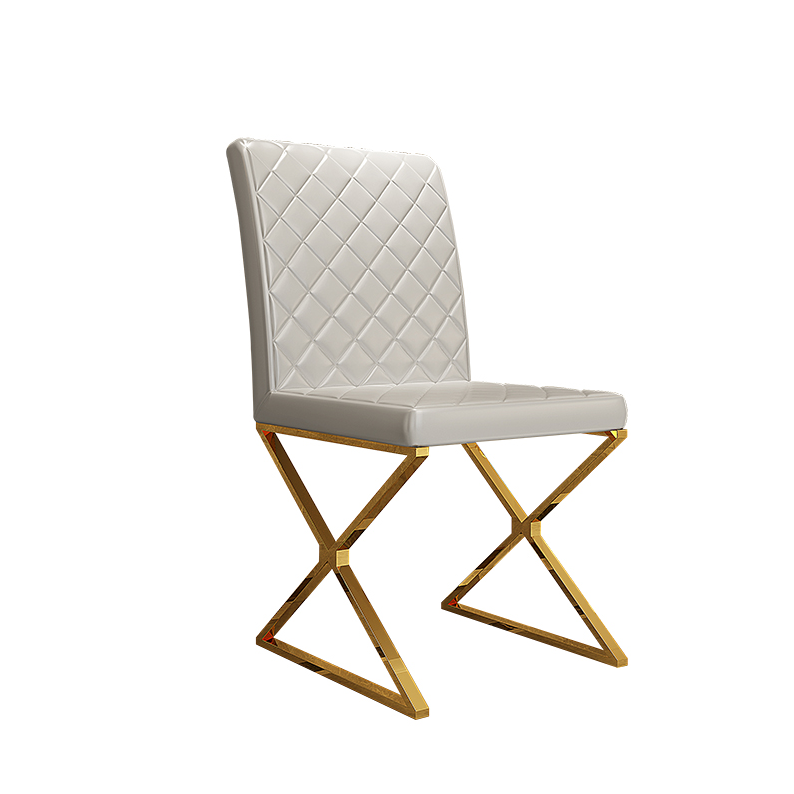Contemporary Design Upholstered Dining Chair with Gold stainless steel