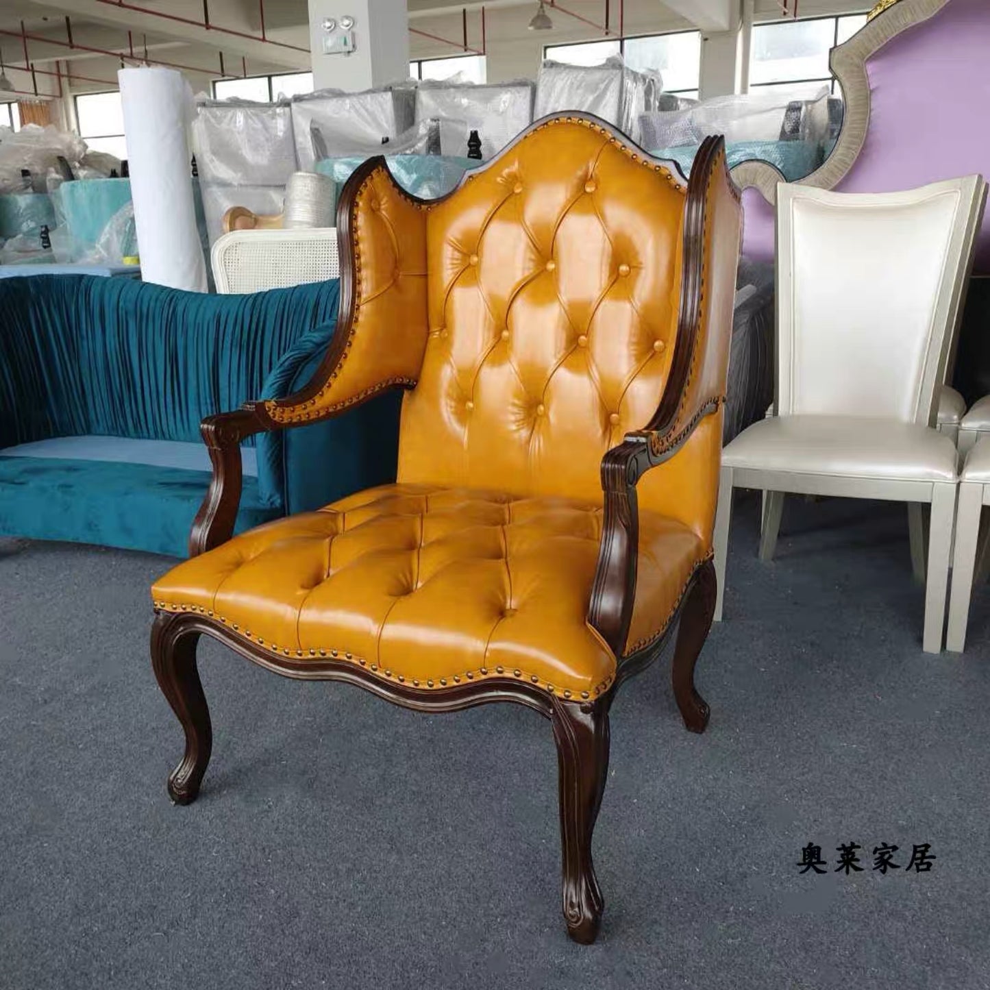 Vintage Continental Orange or black Chair