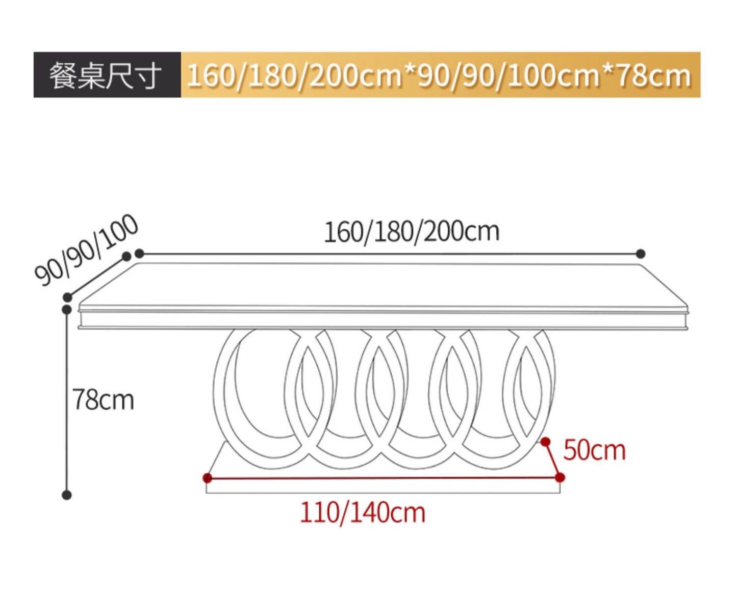 Luxury Contemporary design Marble Dining Table Rectangular Table