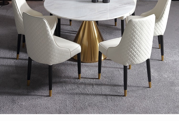 Contemporary Marble Dining Table Gold Dining Table circle  Stainless Steel Dining Table