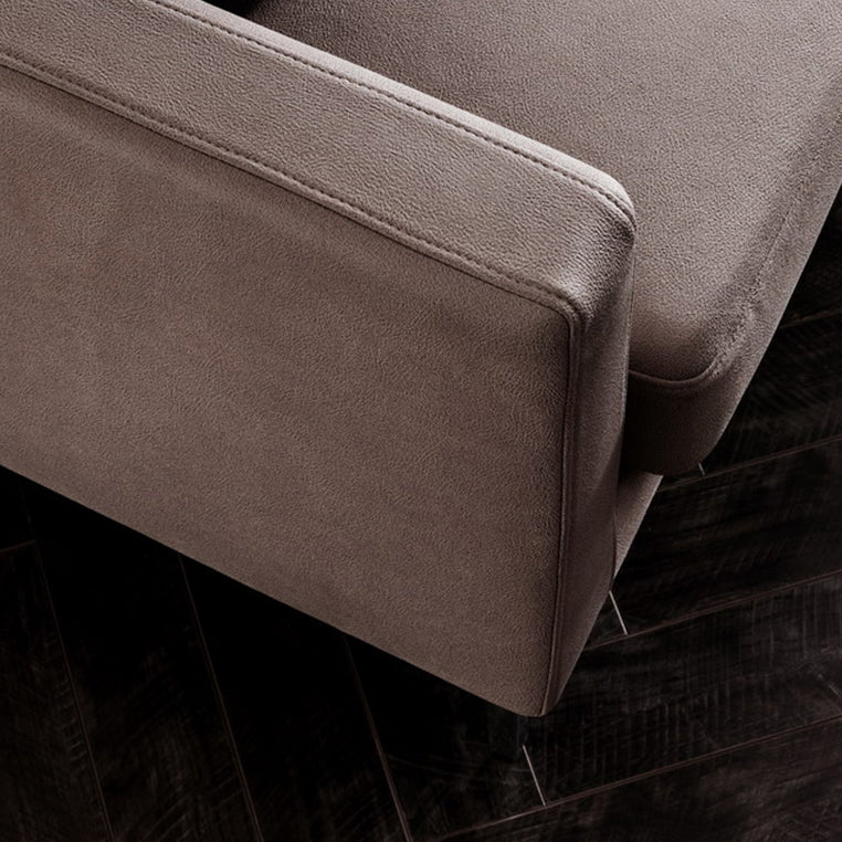 Leathaire L-shape Reversible Sleeper Sectional Sofa, Khaki