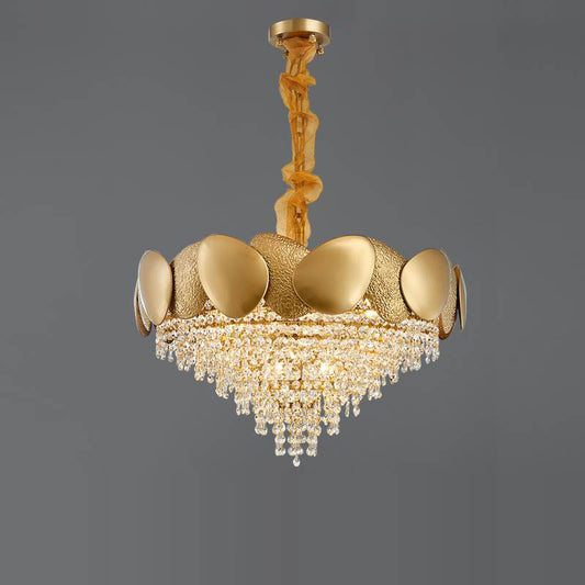 Light luxury crystal chandelier golden oval restaurant bar lamp bedroom luxury simple atmosphere living room lamp